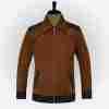 Cristiano Ronaldo's soft caramel brown suede leather jacket