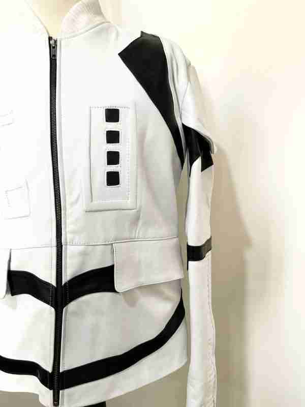 Stormtrooper armor inspired black and white jacket