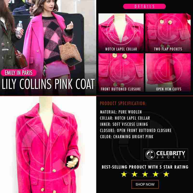 Emily In Paris Lily Collins Pink Coat