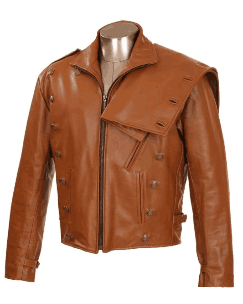 Bill Campbell The Rocketeer Cliff Secord Tan Brown Leather Jacket