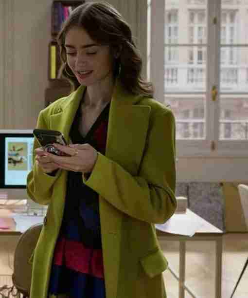 Emily Cooper Emily In Paris Green Wool Coat