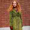 Nicole Kidman from the show The Undoing wearing her green velvet long coat