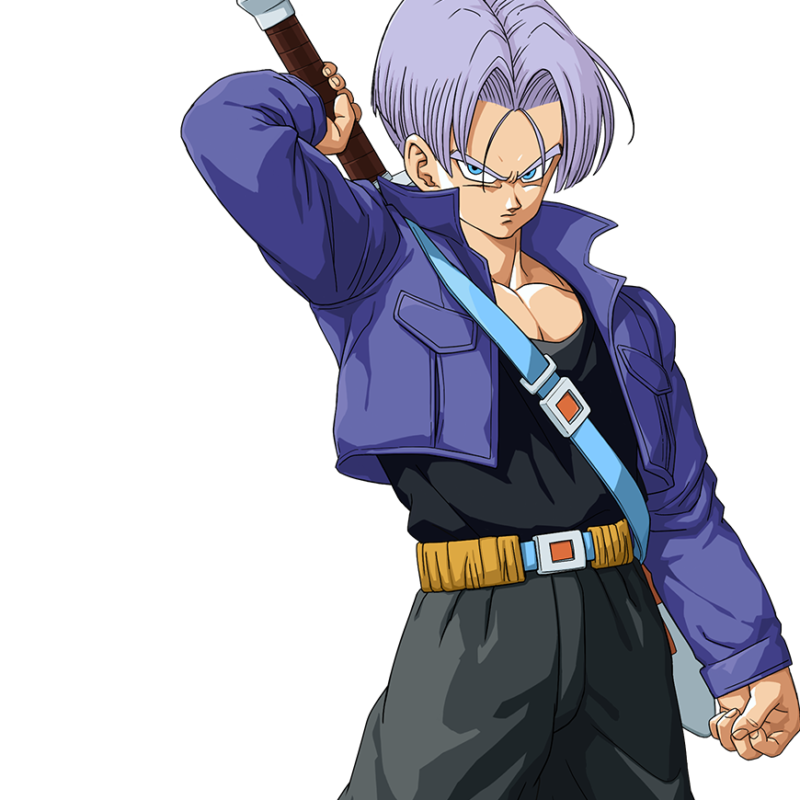 Future Trunks from Dragon Ball Z weaing his iconic Capsule Corp cropped leather jacket