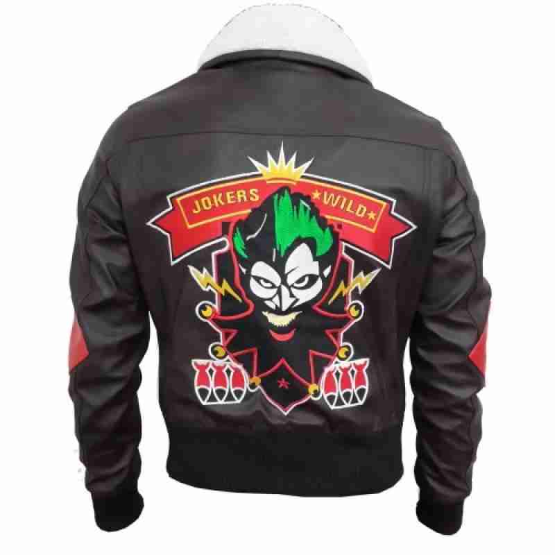 Joker Wins printed at the back of Harley Quinn's bombshell jacket