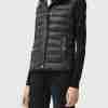Women's black puffer quilted vest