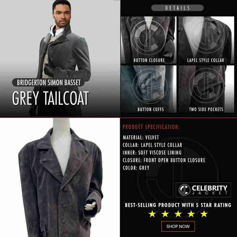Bridgerton Simon Basset Grey Tailcoat