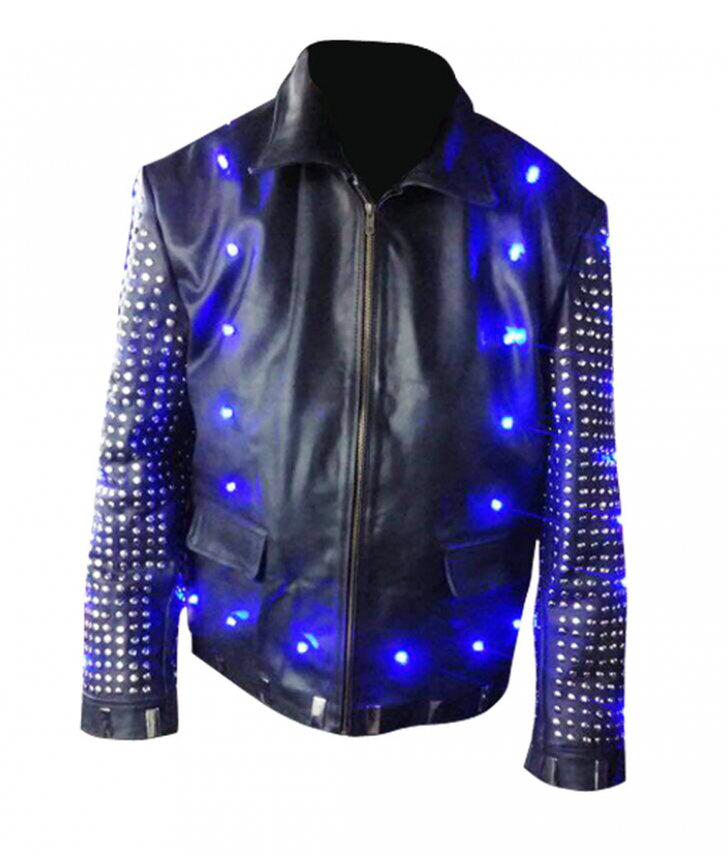 Chris Jericho's WWE light up leather jacket - front view