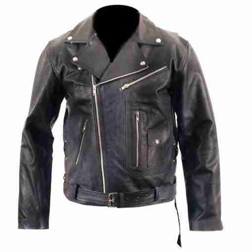 Marlon Brando's The Wild One black motorcycle leather jacket - front