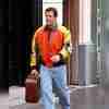 Patrick Warburton as David Puddy in the famous TV show Seinfeld wearing the 8 ball bomber jacket