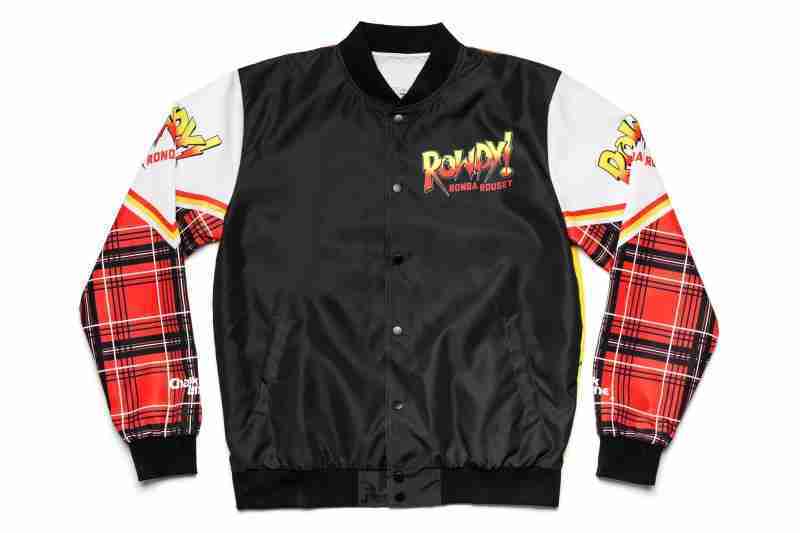 WWE Ronda Rousey retro style printed bomber jacket - front