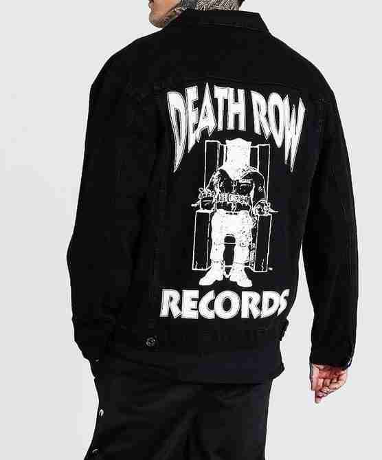Death Row Records blac denim jacket - back