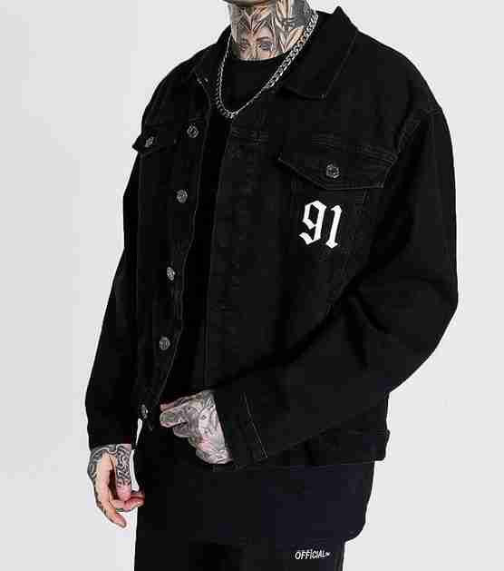 Death Row Records black denim jacket - front
