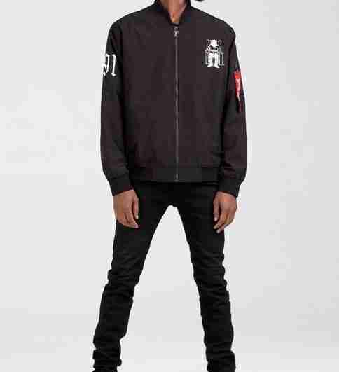 Death Row Records black bomber jacket - front