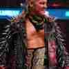 Chris Jericho wearing his iconic spiked black leather jacket in AEW