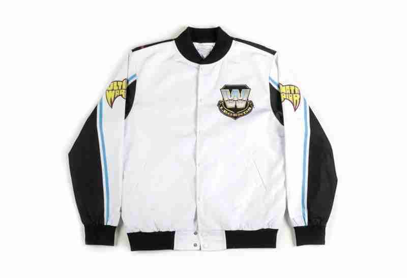 Men's WWE Ultimate Warrior retro printed designed bomber jacket - front