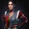 Panam Palmer from Cyberpunk 2077 in her cropped red & black leather jacket outfit