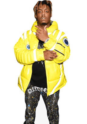 Juice Wrld in his yellow puffer jacket