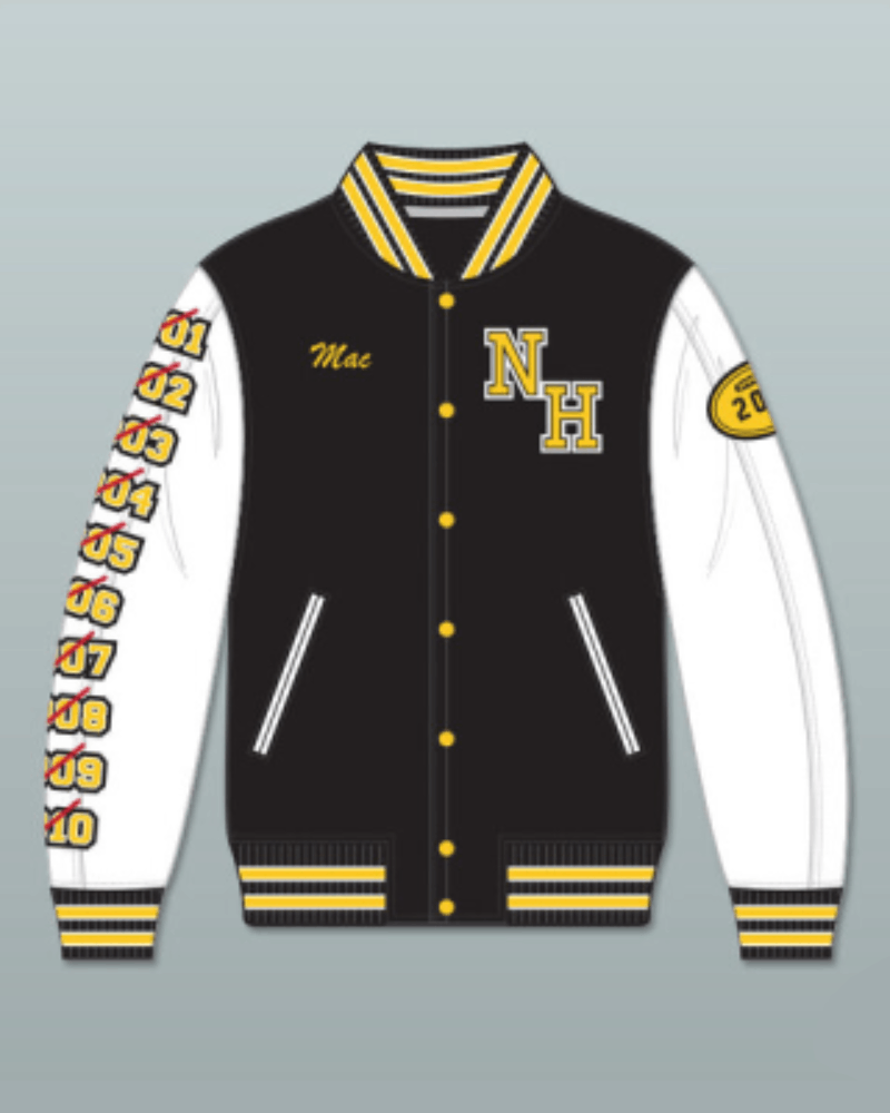 Style two of N Hale High School varsity jacket from Mac N Devin Go to Highschool movie - front