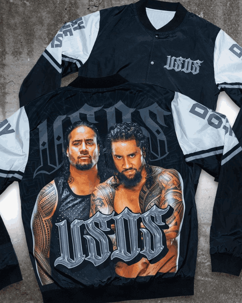 WWE Stars The USOS Retro Printed Bomber Jacket