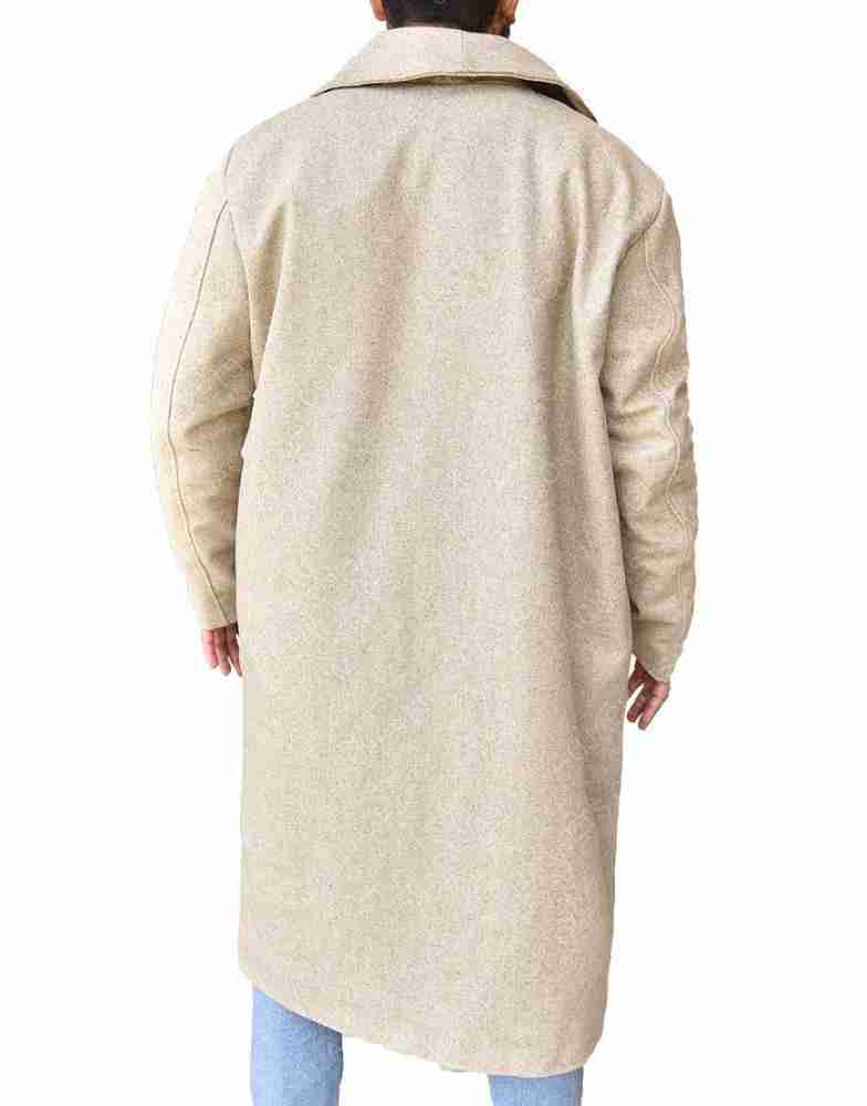 Mr Wednesday (Ian Mcshane) double breasted beige wool coat - back