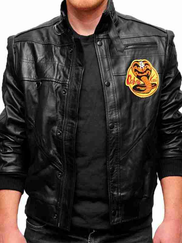 Johnny Lawrence's Cobra Kai leather jacket in black