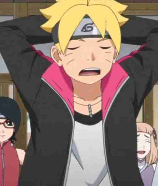 Boruto: Naruto Next Generations pink and black jacket