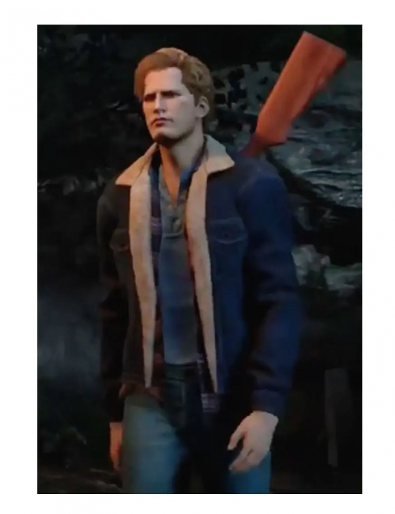 Tommy Jarvis from Friday The 13th The Game in a blue denim jacket