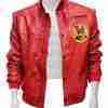Johhny Lawrence's Cobra Kai red leather jacket - front
