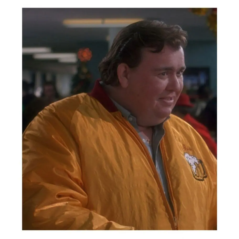 Gus Polinski (John Candy) from Home Alone wearing a yellow satin jacket