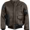 Men's A-2 brown leather flight jacket - front