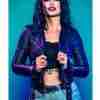 WWE Professional Wrestler Paige in a black motorcycle leather jacket