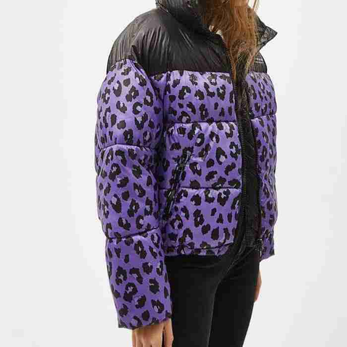 Sara Yang Love Life Leopard Purple Puffer Jacket