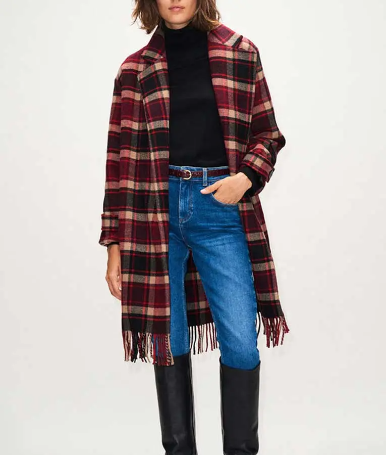 Jodie Walsh's The Drowning checkered fringe coat