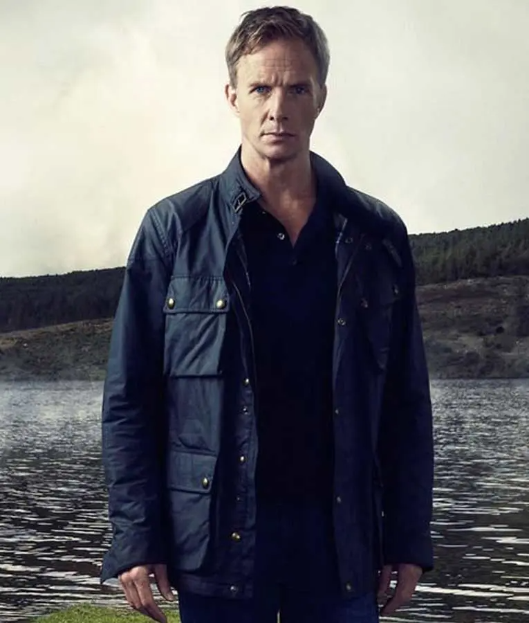 Rupert Penry-Jones from The Drowning 2021 playing Mark Tanner wearing a black jacket