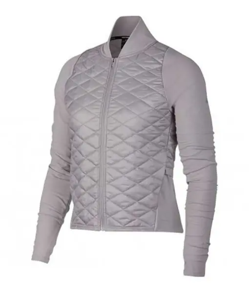 Melinda Monroe's quilted grey jacket from Virgin River season 02 - front