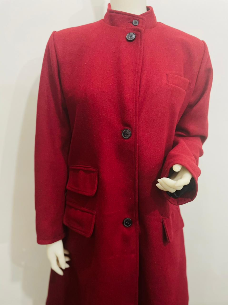 Alina Park's maroon coat from The Blacklist season 08 - front view