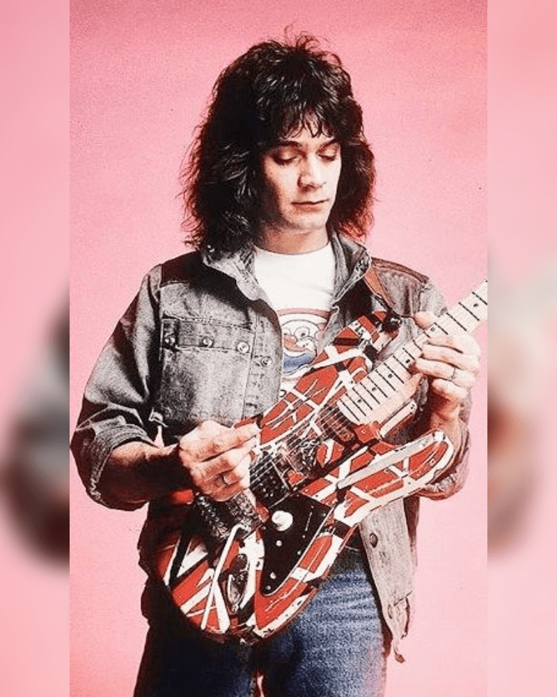 Eddie Van Halen in a jean jacket