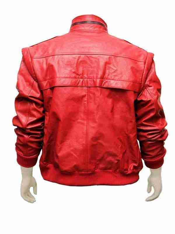 Back of Johnny Lawrence's red leather jacket from Cobra Kai