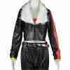 Shadow The Hedgehog's black costume faux leather jacket - front