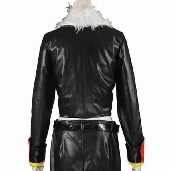 Back side of Shadow The Hedgehog's black faux leather jacket