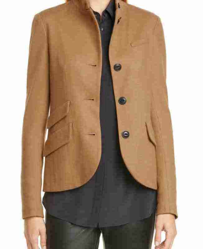 Alina Park tan brown blazer - front