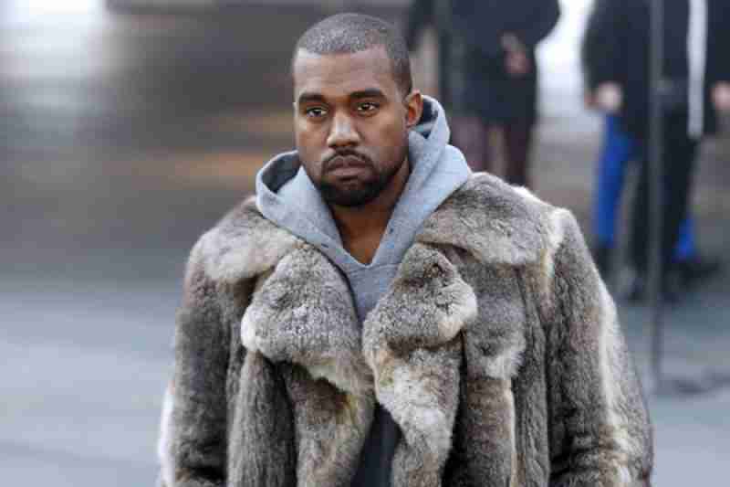 American Rapper Kanye West Faux Fur Brown Trench Coat For Men Front
