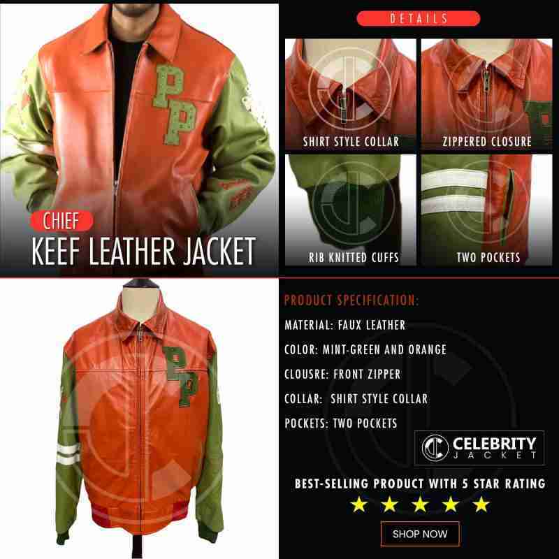 infographics Chief Keef Orange Leather Jacket