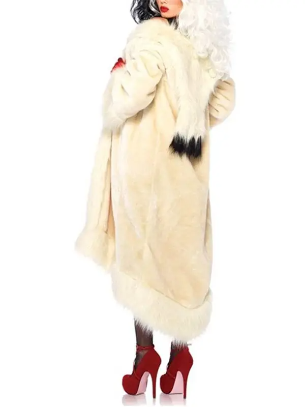 Cruella De Vil's white faux fur coat - back