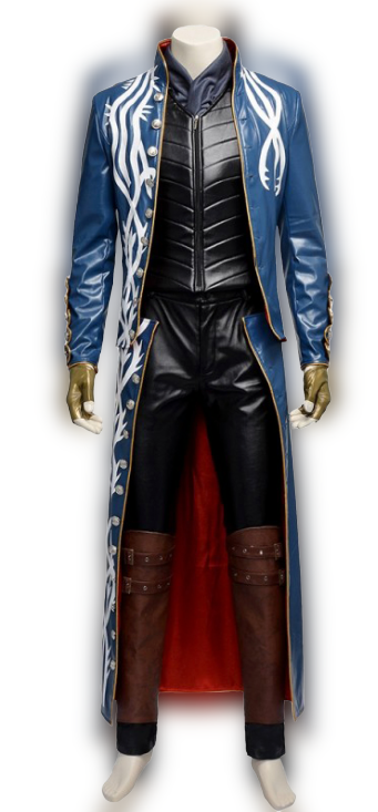 Vergil from devil may cry in front of a night sky