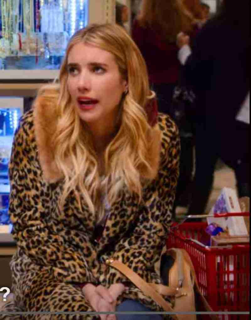 Holidate Emma Roberts Leopard Print Coat