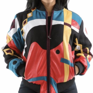 Pelle Pelle women's abstract varsity jacket - front