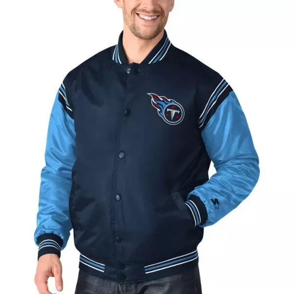 Tennessee Titans blue varsity jacket for men - front