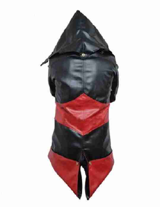 Assassins Creed 3 Red and Black Faux Leather Jacket