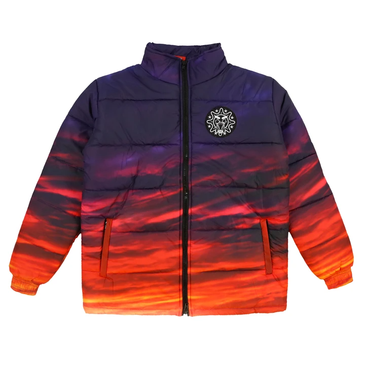 Night Skies Fuck You multi-tone puffer jacket - front